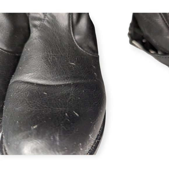 Banana Blues Black Faux Leather Moto Boots Size 8 1/2W - Picture 6 of 10